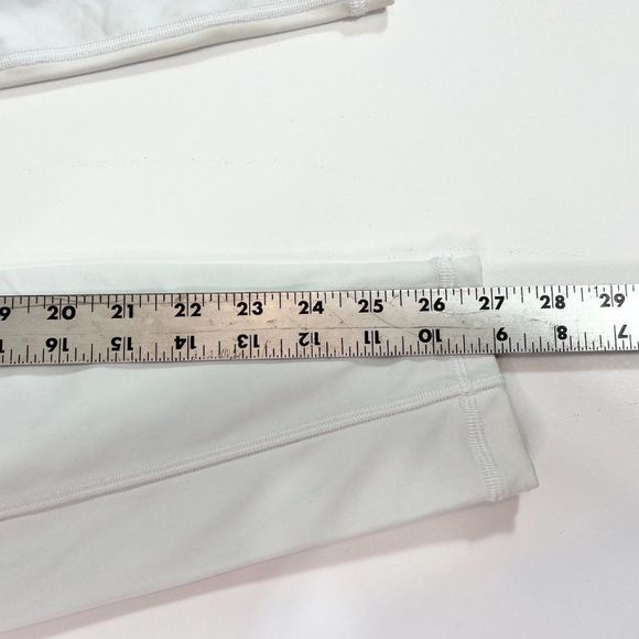 Lululemon Womens White Elastic Waist Pockets Straight Leg Activewear Pant Size 8 - Picture 9 of 11